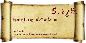 Sperling Ádám névjegykártya